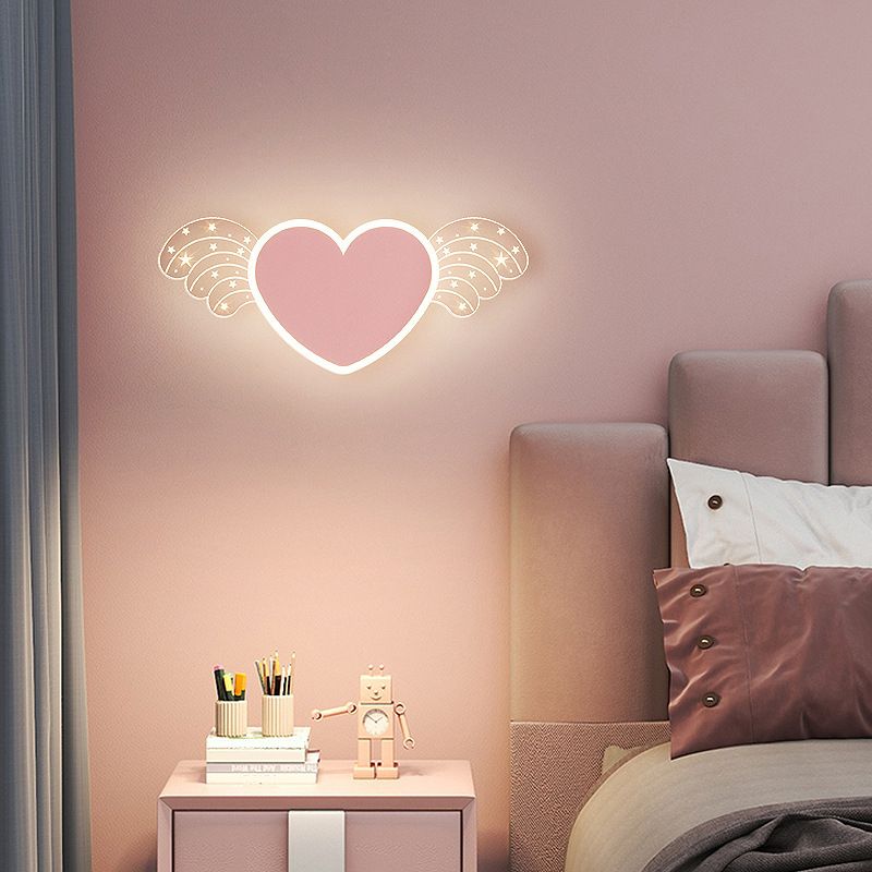 Kids Style 2 - Light LED Wall Light Pink / Blue Iron and Acrylic Wall Mount Fixture