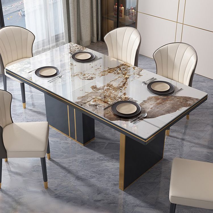 Traditioneller Luxus -Esstisch 55 "Rechteck gesinterte Steintisch
