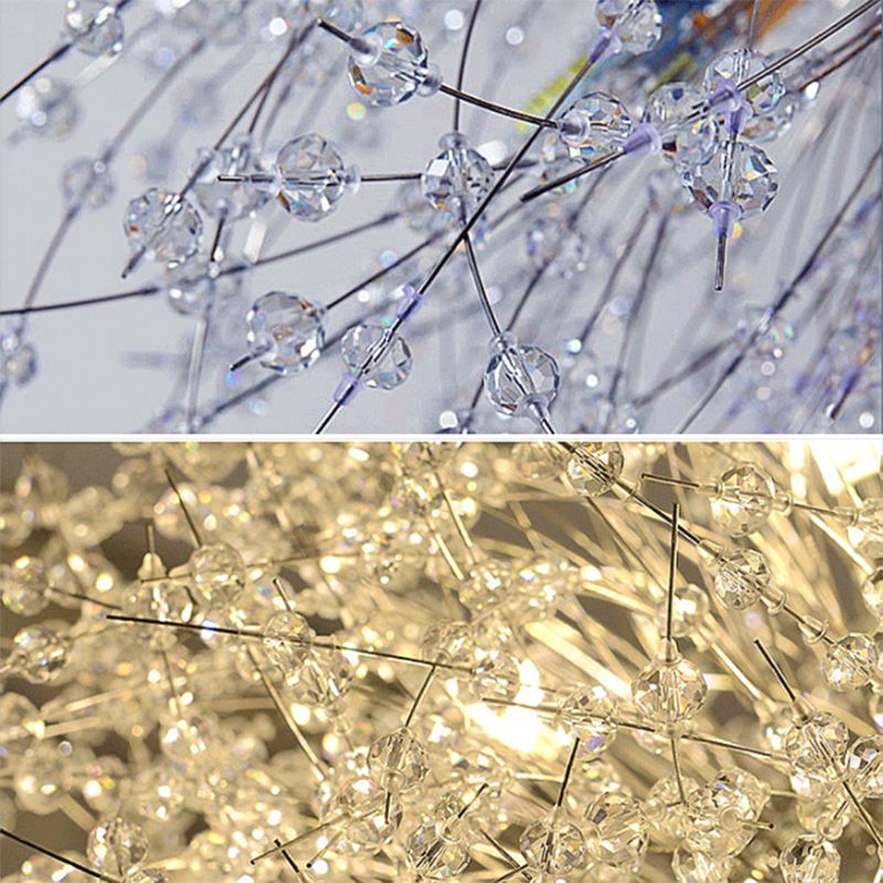 Modern Chandelier Light Fixtures Dandelion Suspension Pendant Lamps with Crystal Beads
