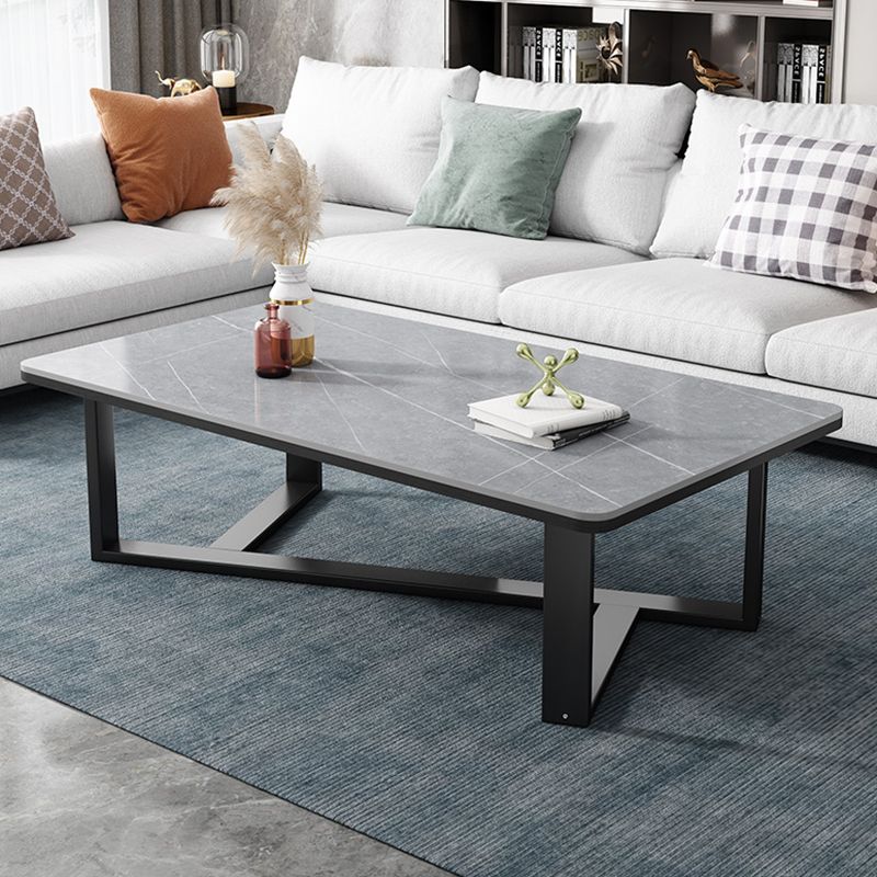 Single Coffee Table Slate Rectangular Coffee Table for Living Room