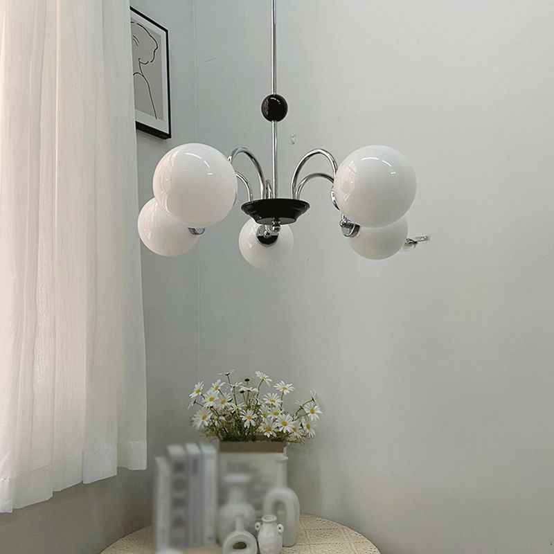 Luces de lámpara moderna con vidrio de ópalo blanco esmerilado para el dormitorio del comedor