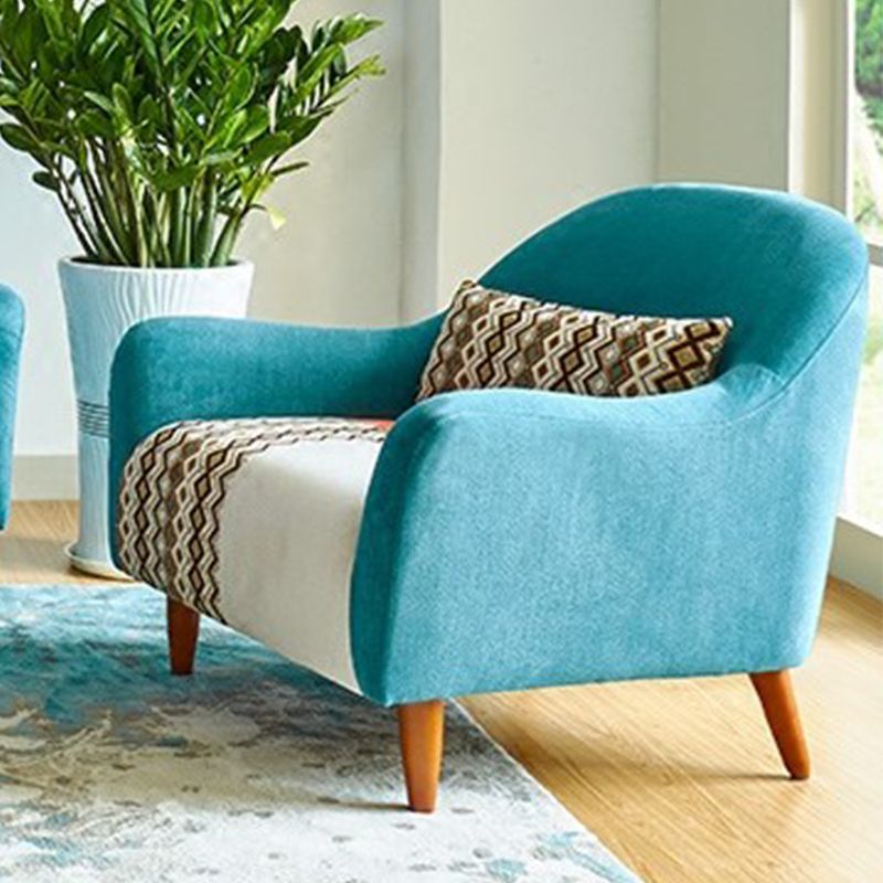 33.86" D x 31.89" H Curved Fabric 3-Seater Sofa Bohemia Style Sofa