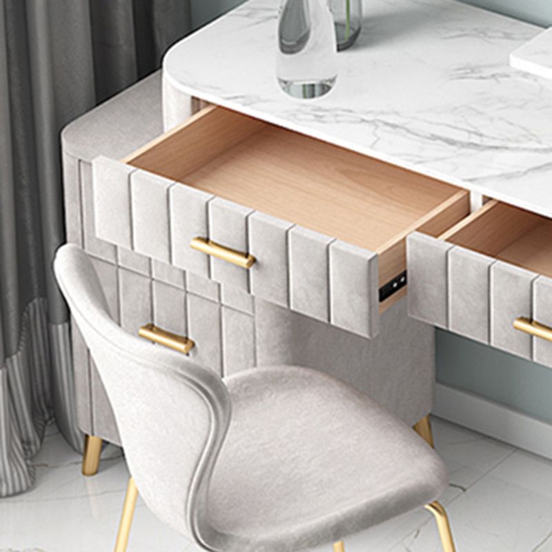Modern Vanity Dressing Table Slate Top Vanity Makeup Table Set