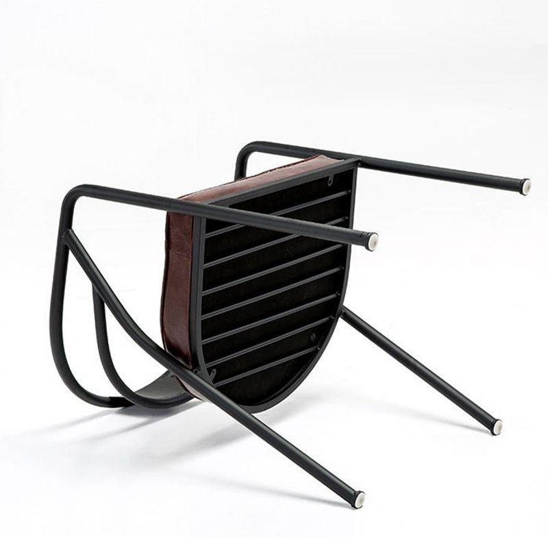 Industrial Upholstered Dining Chairs Metal Open Back Dining Chairs