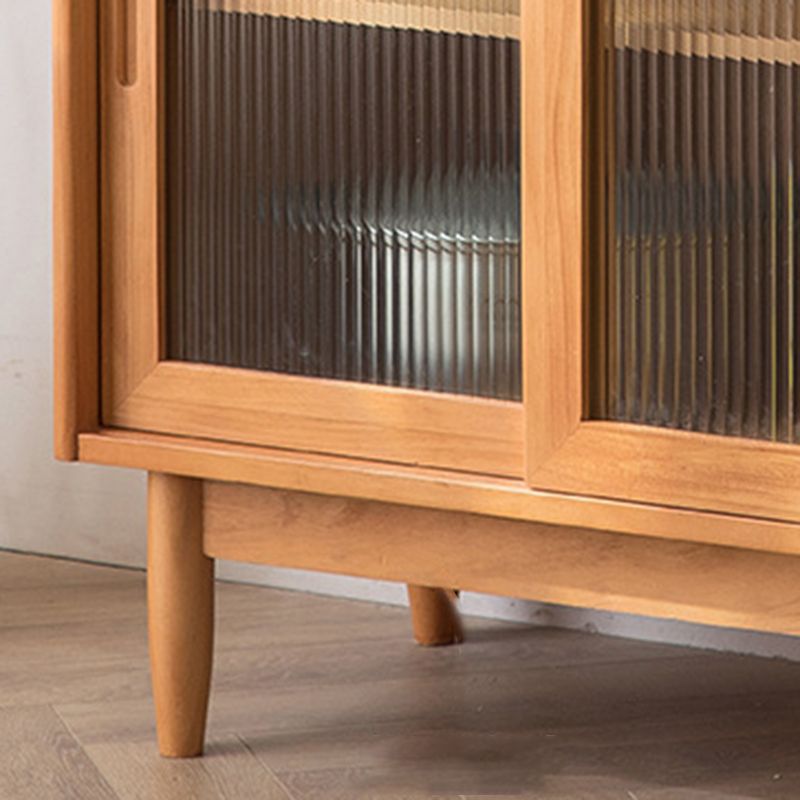 36.22"Tall 1- Drawer Wooden Cabinet , Glass Paned Rectangle Accent Cabinet