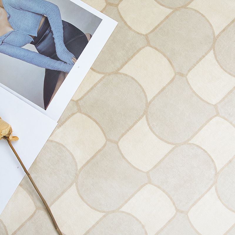 Black Modern Rug Polyester Abstract Grid Rug Non-Slip Backing Rug for Living Room