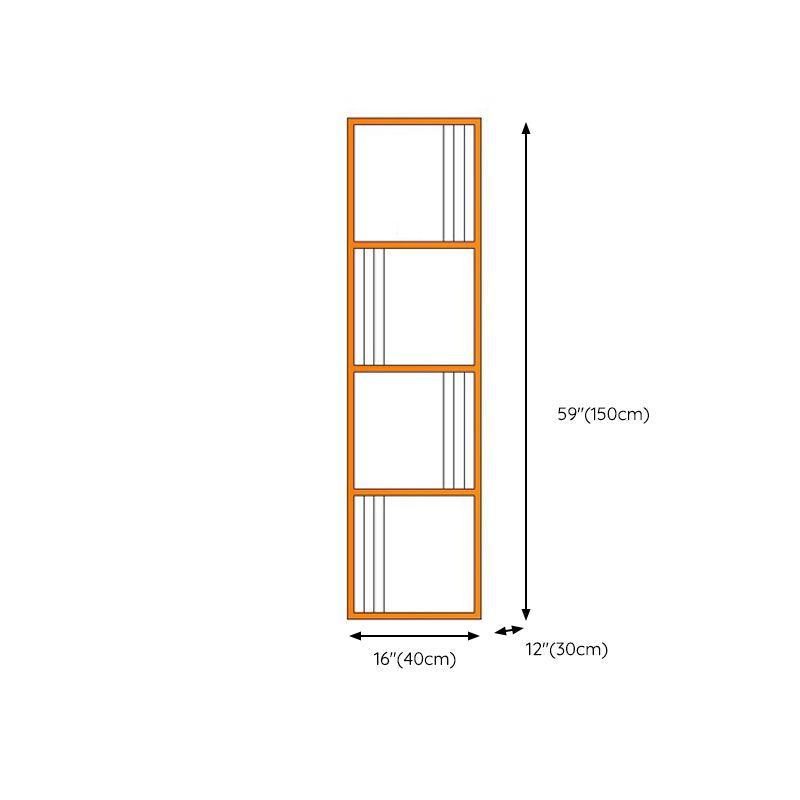 Glam Metal Open Shelf Bookcase Vertical Etagere Shelves Included Bookshelf for Bedroom