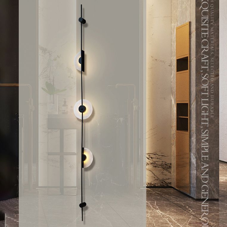 Matte Black Strip Shaped Sconce Minimalist Metal LED Wall Mounted Lamp for Hallway