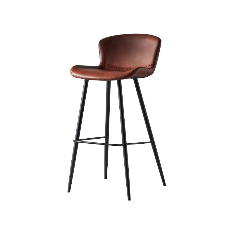 Taburete de bar de estilo moderno, taburetes de bar con base metálica y asiento de piel sintética para cocina