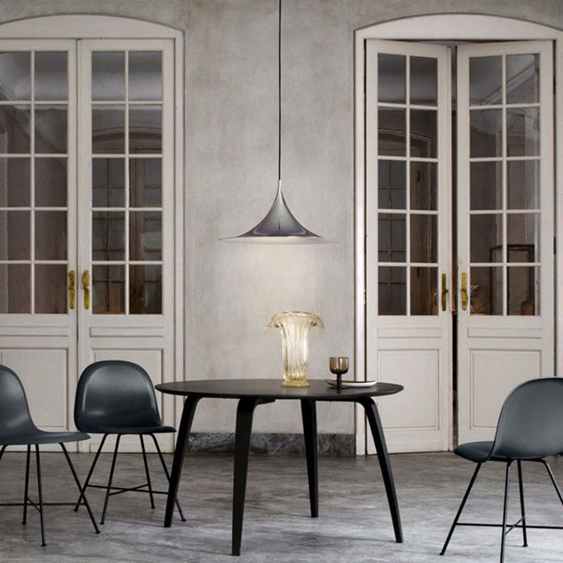 Postmodern Fared Pendant Lightture Metal 1-Light Dining Room Suspension Light