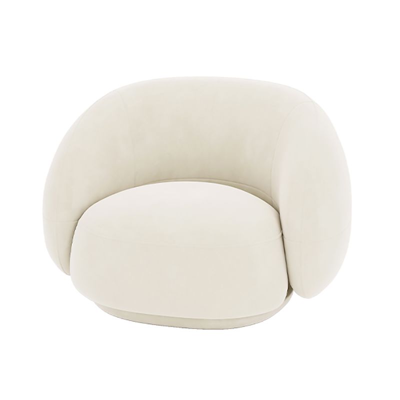 Contemporary White Seating Cushions Living Room Curved Settee