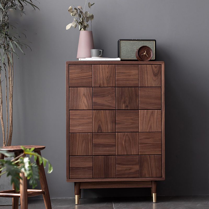 37.40" Tall Wood Accent Cabinet 5-Drawer Rectangular Accent Chest