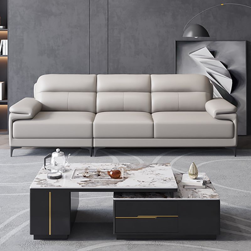 Contemporary Pillowed Back Cushions Sofa/Sectional with Pillow Top Arm