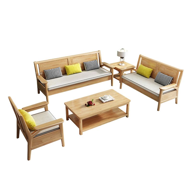 Solid Wood Sectional Sofas Solid Wood Natural Color Sectional Couch