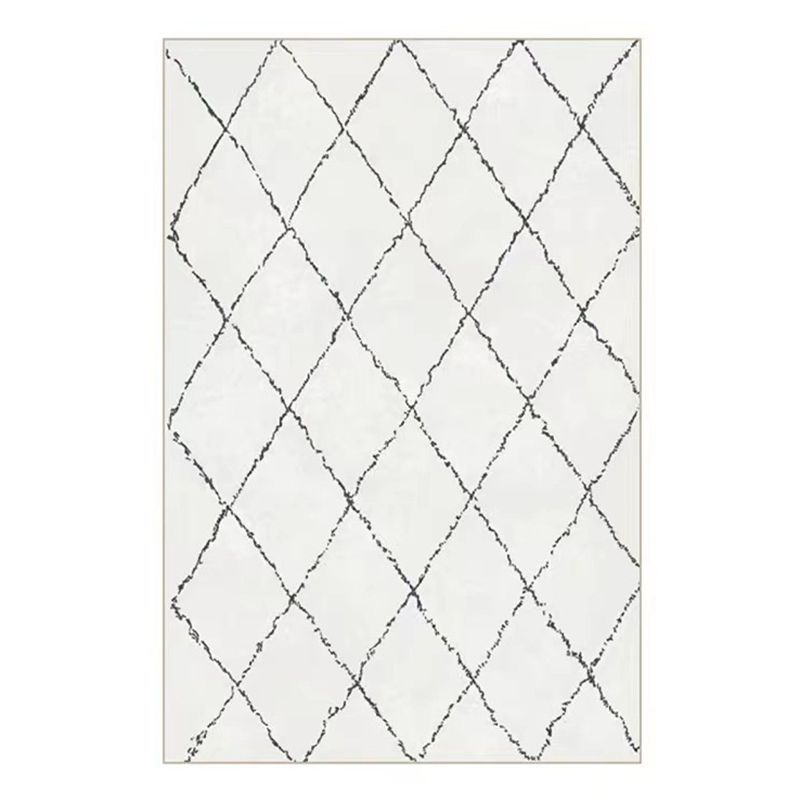 Beige roosterlijn binnen tapijt polyester gebied tapijt kleurbestendig voor woonkamer