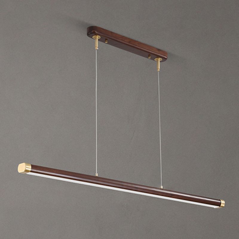 Modern Pendant Lighting Island Spherical Hanging Island Light Wood 1-Light