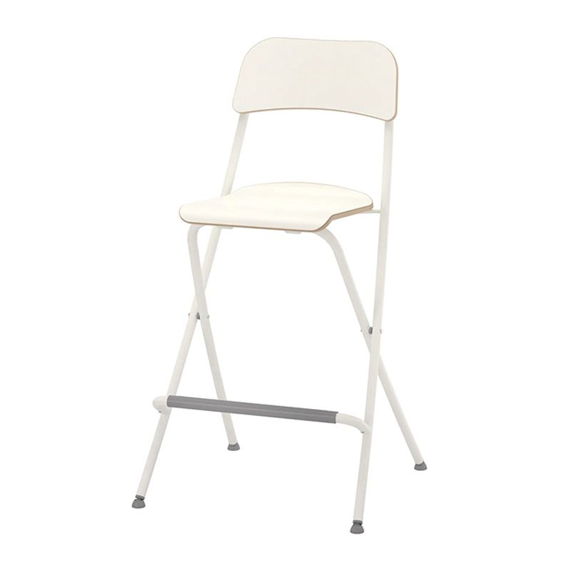 Scandinavian Folding Iron Counter Stools Low Back Bar Stools with Footrest