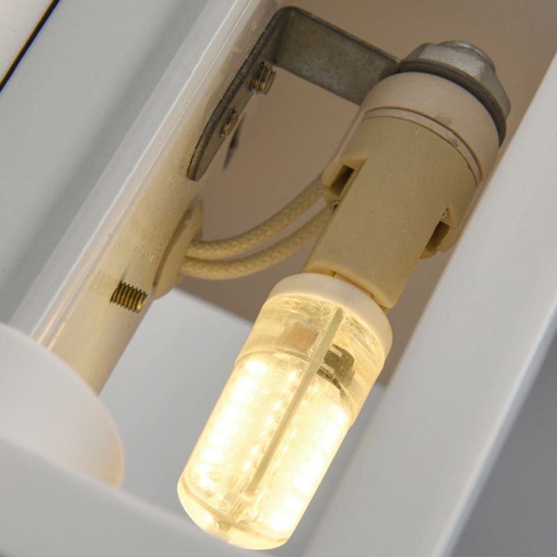 Metal Square Wall Light Fixture Minimalist in White for Bedroom