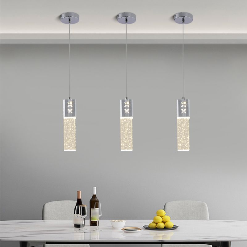 Rectangle moderne RECTANGE D'ÉCLIGNE CRISTAL MULTI LILLES KIT LAMP