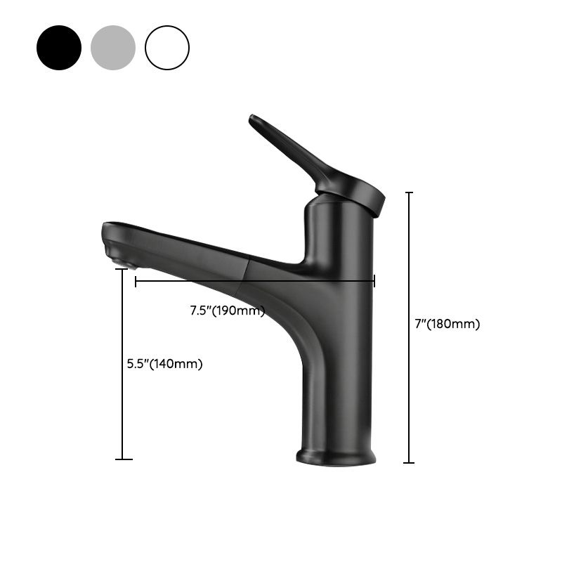 Modern Vessel Sink Faucet Lever Handle Pull-out Bathroom Faucet