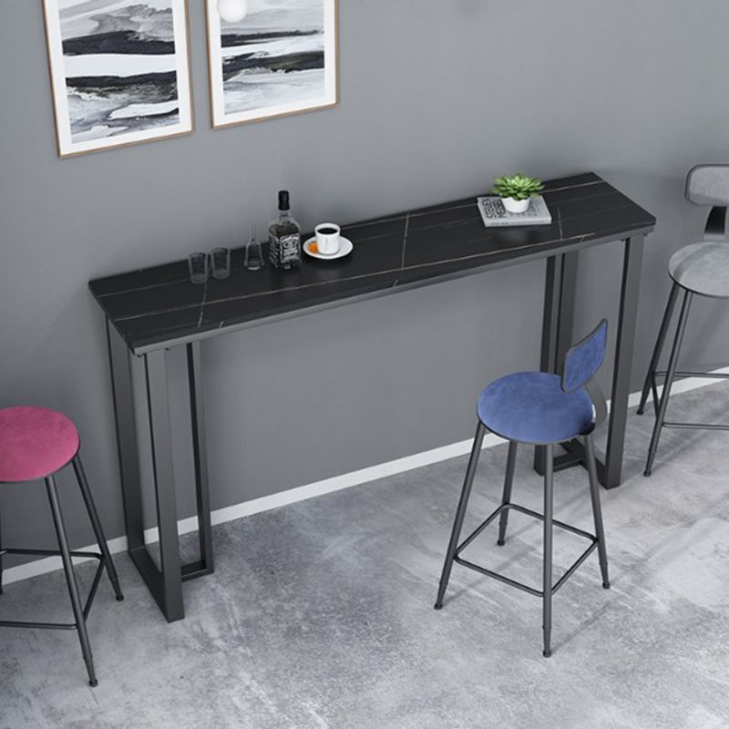 Rectangle Industrial Style Bar Table 42-inch Height Iron Pedestal Bistro Table