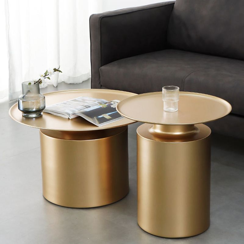 Tray Top Metal Coffee Table Mid-Century Modern Pedestal Cocktail Table