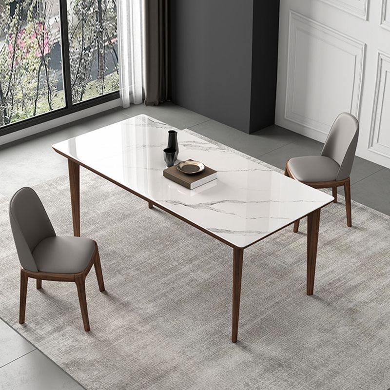 Modern Style Sintered Stone Dining Set Wood 1/3/4/5/7 Pieces Dining Set for Dining Areas