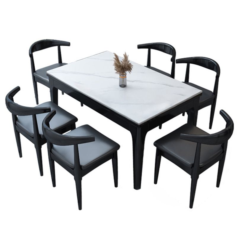 Stone Top Table Contemporary Rectangle Dining Table with 4 Legs