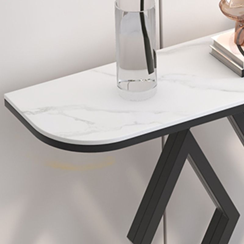 Contemporary Stone Console Table Iron Console Sofa Table for Hall