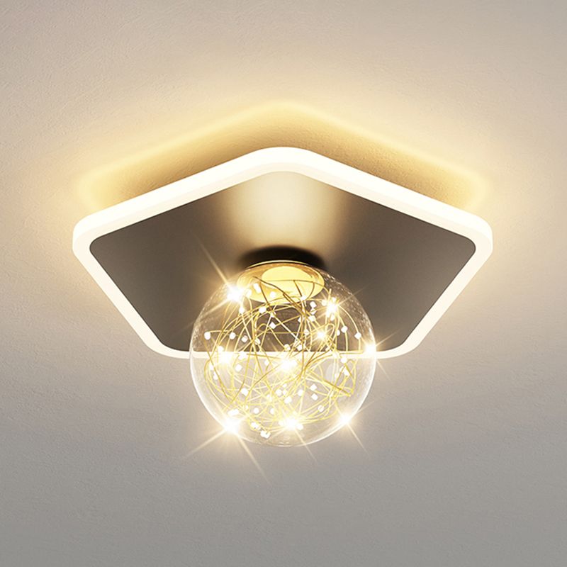 Globe LED Ceiling Light Contemporary Style Flush Mount Lighting Fixture for Living Room