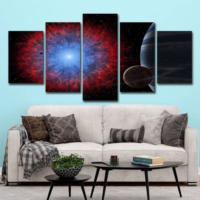 Multi-Piece Universe Planet Art Print Canvas Science Fiction Wall Decor for Home