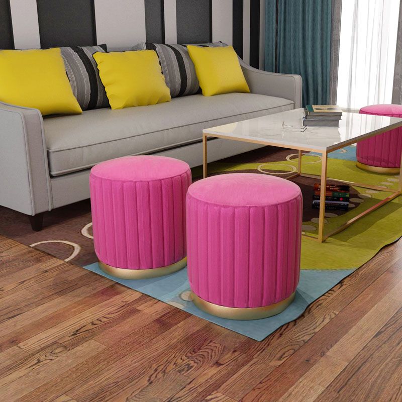 Gorgeous Round Pouf Solid Color Stain Resistant Pouf for Drawing Room