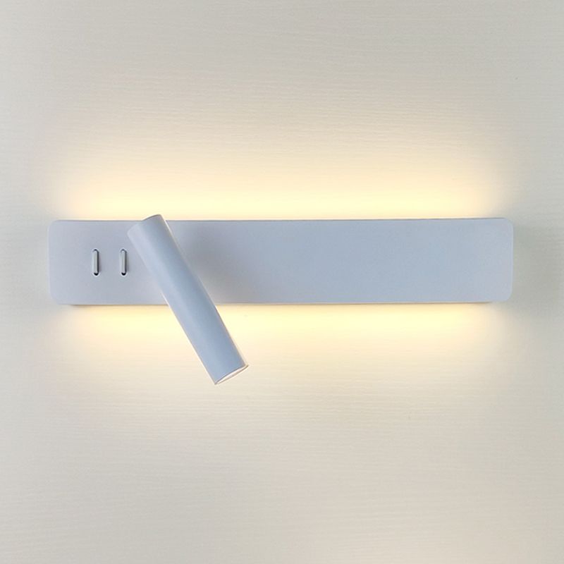 Rechteckige LED -Lesen Wandleuchte im modernen prägnanten Stil Metallwandleuchten mit Aluminiumschatten