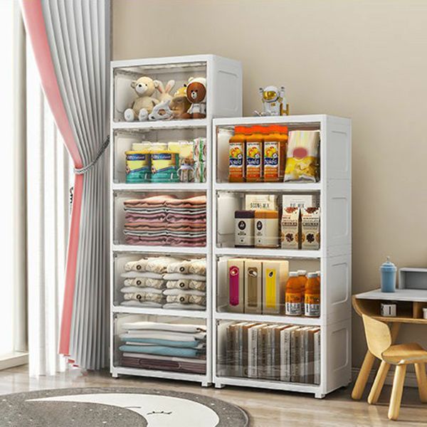 5-Door Storage Cabinet Contemporary Plastic Wardrobe Armoire