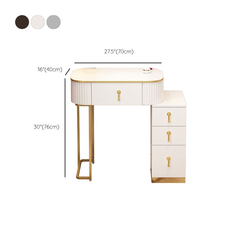 Glam Wood Make-up Vanity Bedroom Makeup Vanity Desk with Drawer