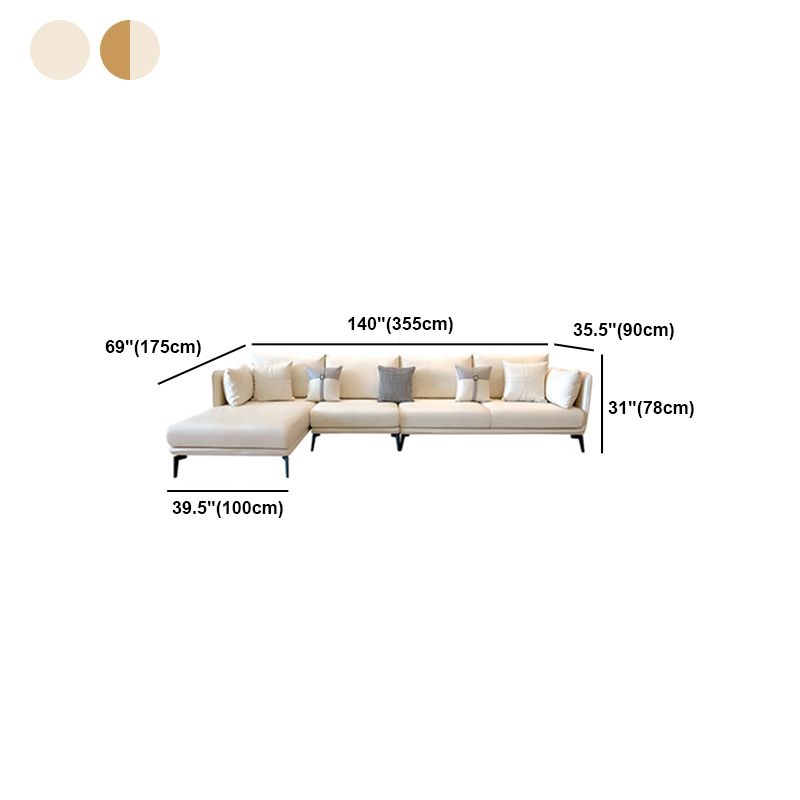 Stain-Resistant Faux Leather Square Arm Sofa/Sectional with Removable Cushions