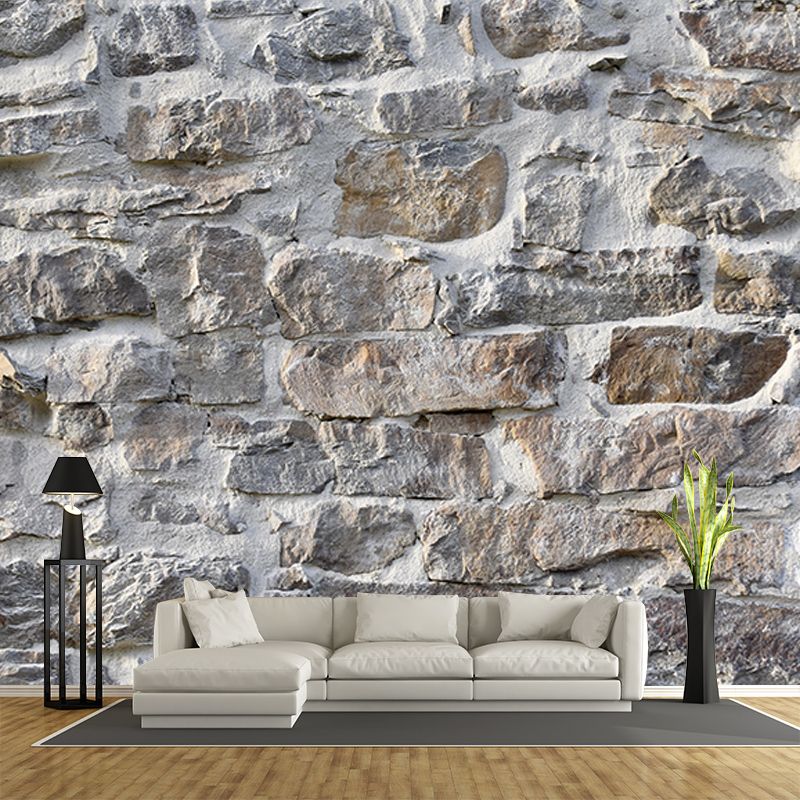 Industrial Style Stone Wall Mural Mildew Resistant Decorative Wall Art