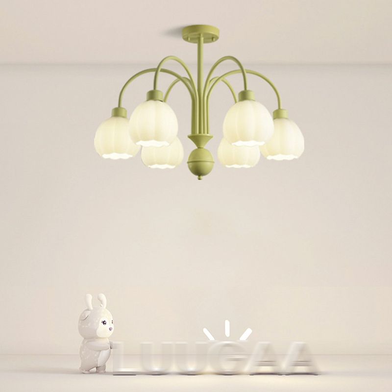 Nordic Ceiling Lamp Glass Flush Mount Light Fixture with Glass Shade for Bedroom