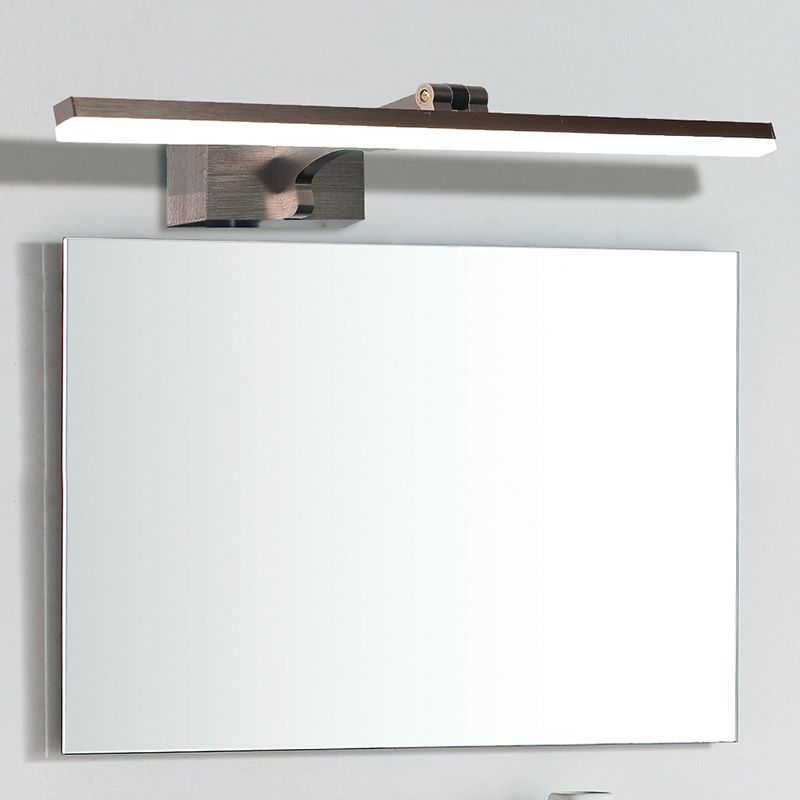 Linear Metal Wall Light Fixture Modern Style 1-Light Mirror Wall Mount Lighting