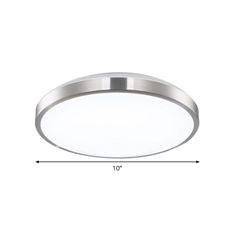 Acryl Circular LED Plafond Flush Minimalisme Silver Flush Mounted Light voor slaapkamer, 10 "/11" /16 " Wide