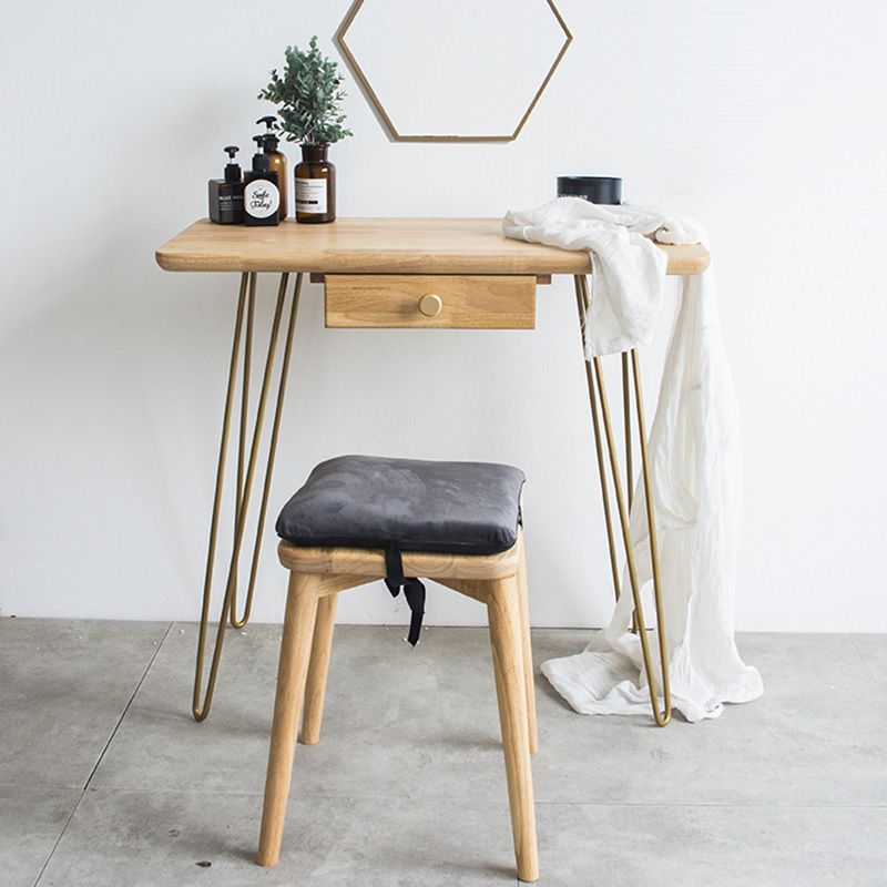 Modern Natural Solid Wood With Drawer Bedroom Makeup Vanity Desk