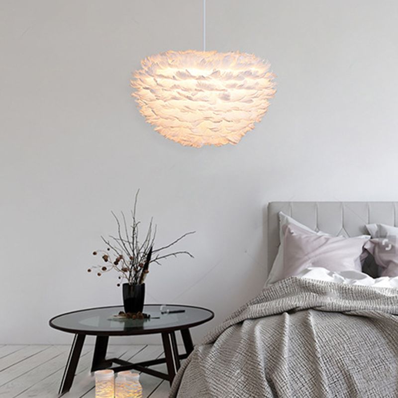 Modern Feather Hanging Lights Children's Room Bedroom Living Room Chandelier