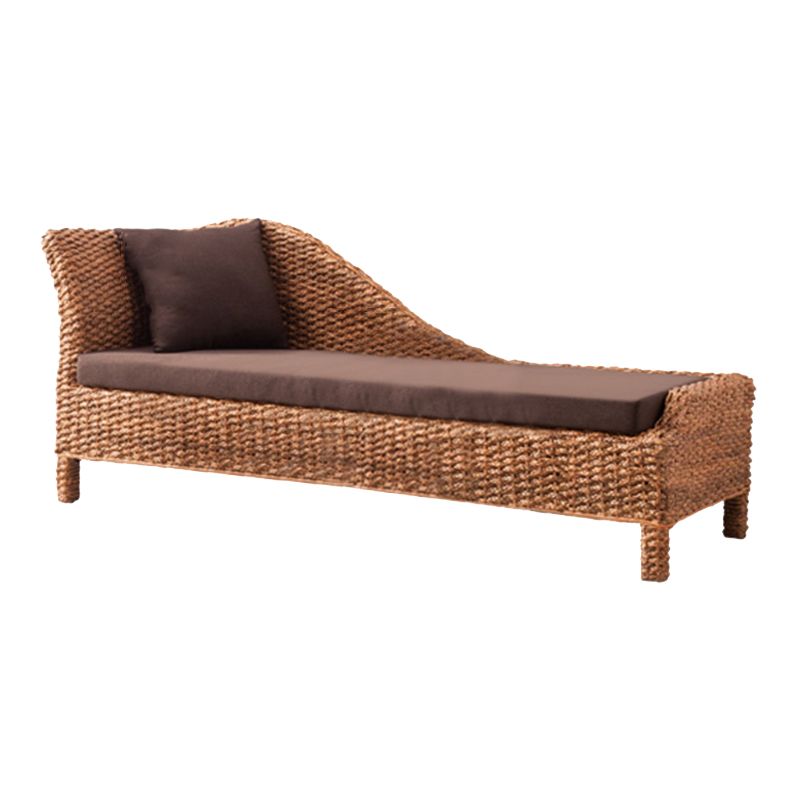 Farmhouse Style Chaise Lounge Chair Rattan Chair for Bedroom