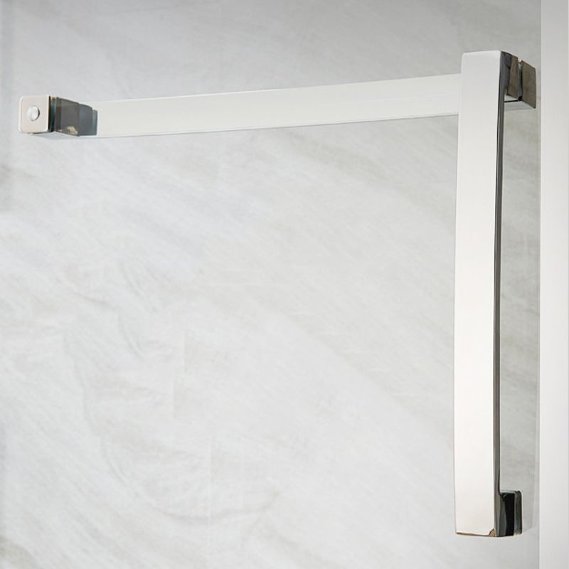 Silver Semi Frameless Single Move Tempered Glass Shower Door