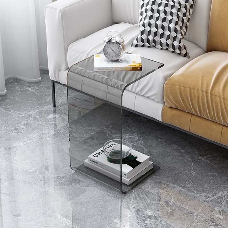 11" Wide Glam Side Table Acrylic Pedestal Accent Side Table for Bedroom