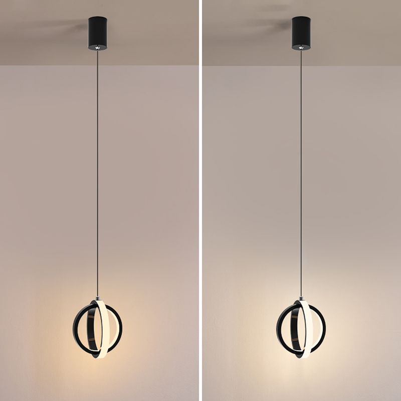 Aluminium LED Hanging Light in Modern Minimalist Style Silicone Globe Pendante Light for Bedroom