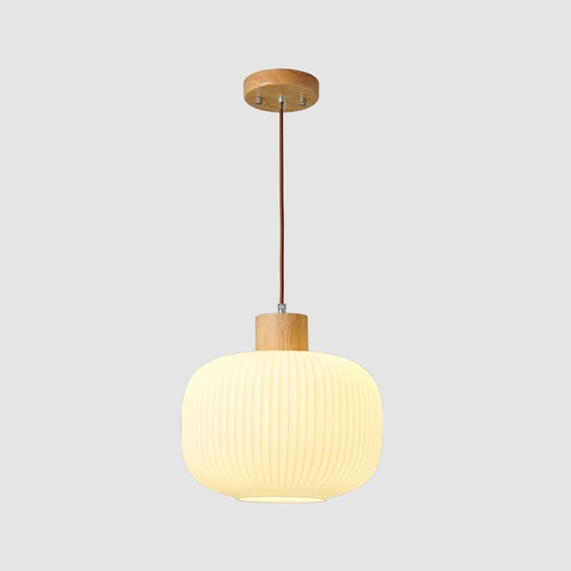 Pendre géométrique en bois en bois de style artistique moderne lampe suspendue intérieure en rondins