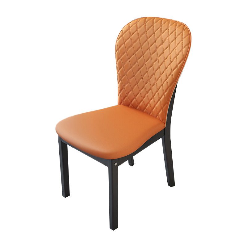 Contemporary Wood Dining Armless Chairs Upholstered Side Chairs for Restaurant Use