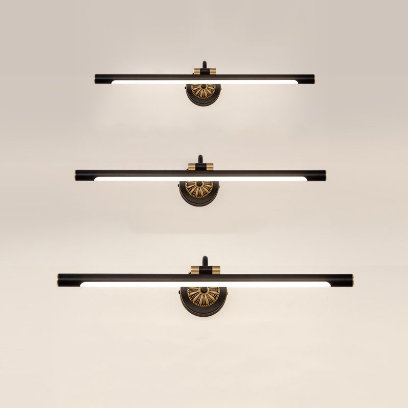 Metal Linear Shade Wall Sconce Modern Style 1-Light Mirror Wall Mount Light