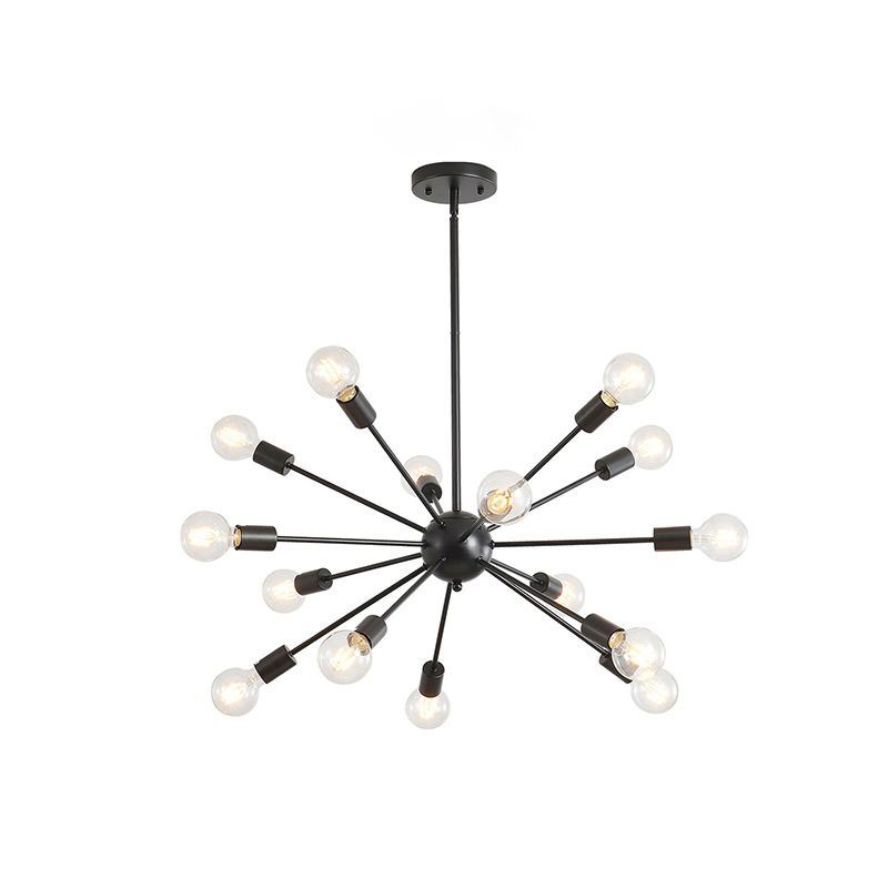 Luminaires industriels en fer antique en fer Starburst Sockets Chandelier